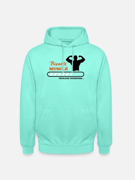 Bientôt musclé  - Sweat-shirt à capuche unisexe - menthe