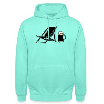 Liegestuhl Bierkrug Silhouette - Unisex Hoodie - Mint - Vorne - AI Model Male 185 light (185cm) & AI Model Female 180 light (180cm)