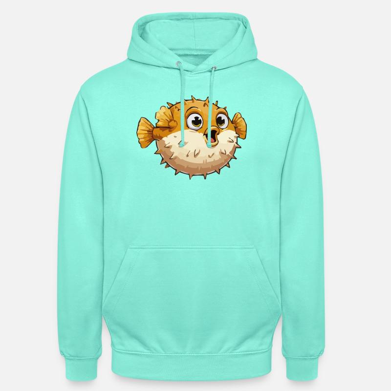 Bande dessinée du poisson-globe - Sweat-shirt à capuche unisexe - menthe