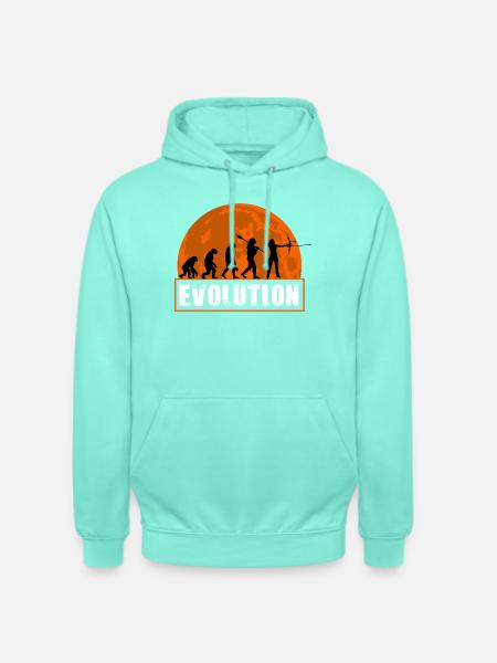 Archery Evolution Hunter Silhouette Retro Vintage - Unisex Hoodie - mint