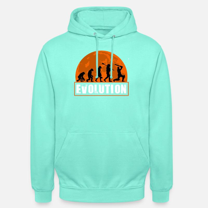 Evolution of Cricket Player Batsman Silhouette - Unisex Hoodie - mint
