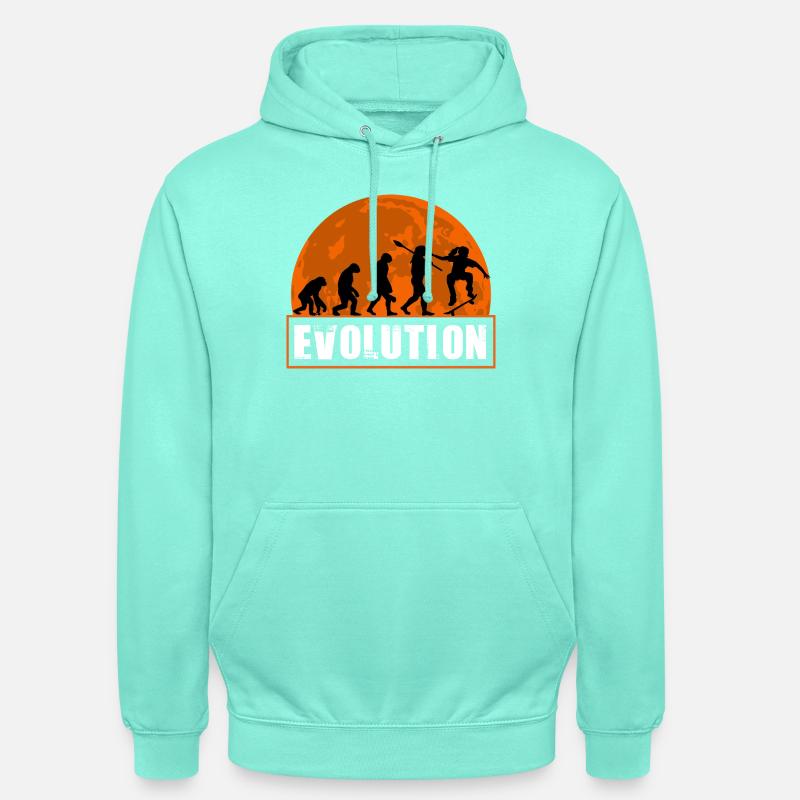 Évolution de l’art des silhouettes skateurs en skateboard - Sweat-shirt à capuche unisexe - menthe