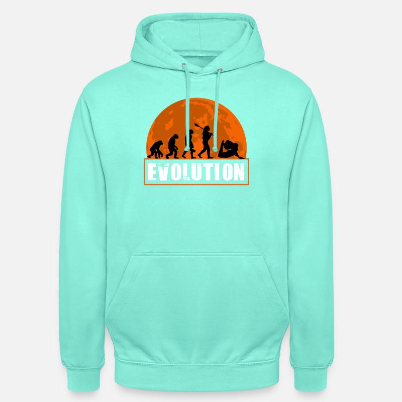 Yoga Evolution Silhouette Sunset Retro - Unisex Hoodie - mint
