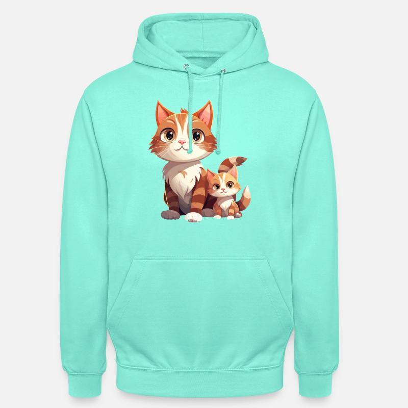 Chat amitié dessin animé Style chat - Sweat-shirt à capuche unisexe - menthe