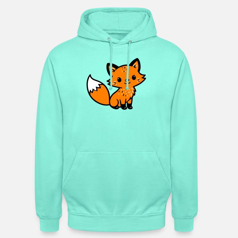 Fox Cute Comic - Sweat-shirt à capuche unisexe - menthe