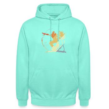 Skateboarding Grafik Vintage Look - Unisex Hoodie - Mint - Vorne - AI Model Male 185 light (185cm) & AI Model Female 180 light (180cm)
