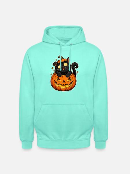 Kater Halloween Kürbiszauber - Unisex Hoodie - Mint