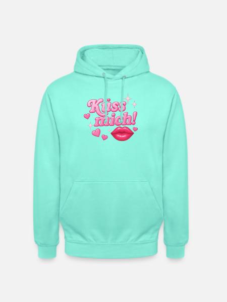 Embrasse-moi! / Conception Y2K - Sweat-shirt à capuche unisexe - menthe