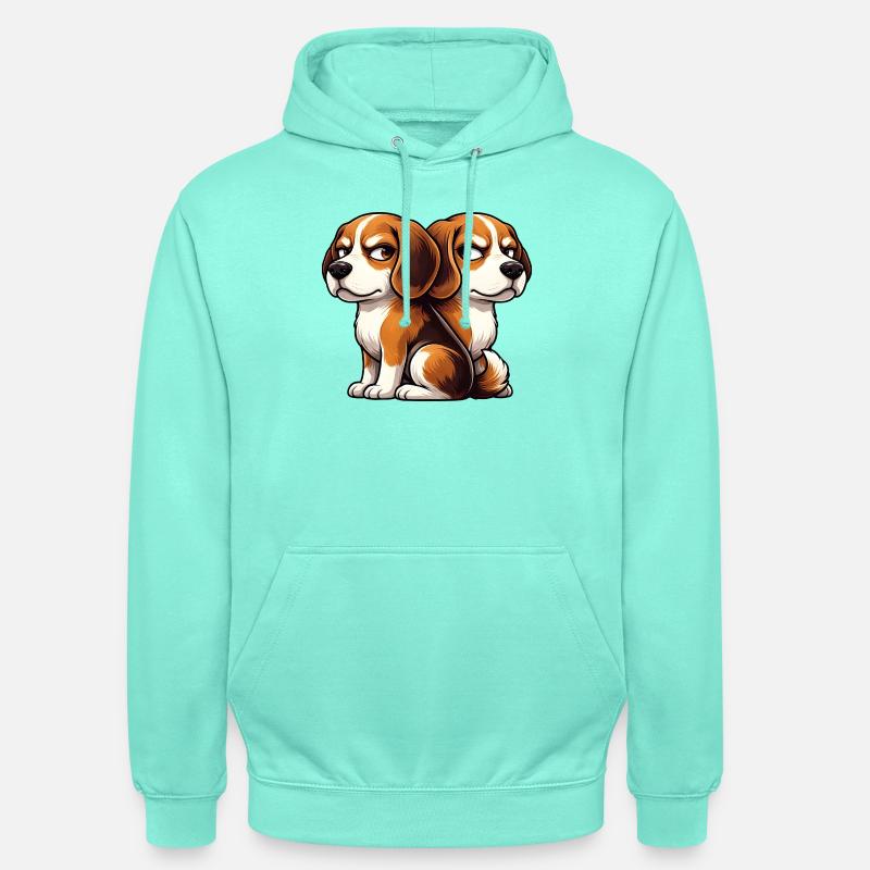 Amis de dessins animés Beagle mignons - Sweat-shirt à capuche unisexe - menthe