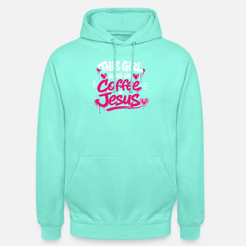Coffee & Jesus Graffiti Design - Sweat-shirt à capuche unisexe - menthe