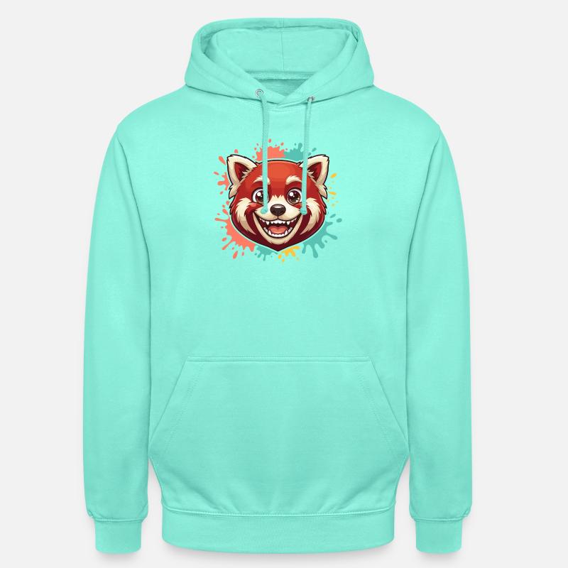 Panda Rouge Éclaboussure - Sweat-shirt à capuche unisexe - menthe