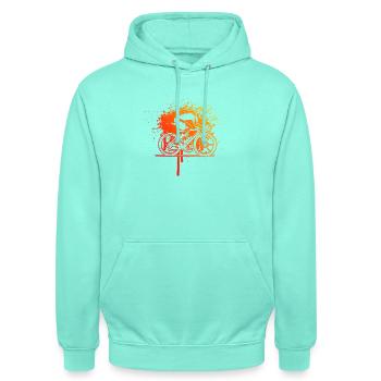 Direkte Roadbike Aussage - Unisex Hoodie - Mint - Vorne - AI Model Male 185 light (185cm) & AI Model Female 180 light (180cm)
