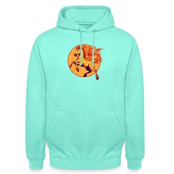Feuerpferd Chinesisches Tierkreiszeichen - Unisex Hoodie - Mint - Vorne - AI Model Male 185 light (185cm) & AI Model Female 180 light (180cm)