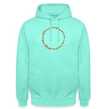 Simple couronne de saule – Décoration printanière - Sweat-shirt à capuche unisexe - menthe - Devant - AI Model Male 185 light (185cm) & AI Model Female 180 light (180cm)