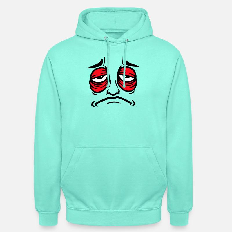 Grumpy sad disappointed face funny - Unisex Hoodie - mint