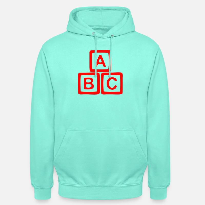 Conception contrastée de bloc ABC - Sweat-shirt à capuche unisexe - menthe