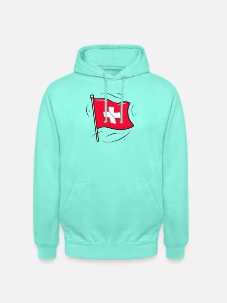 Schweizer Flagge Patriot Design - Unisex Hoodie - Mint