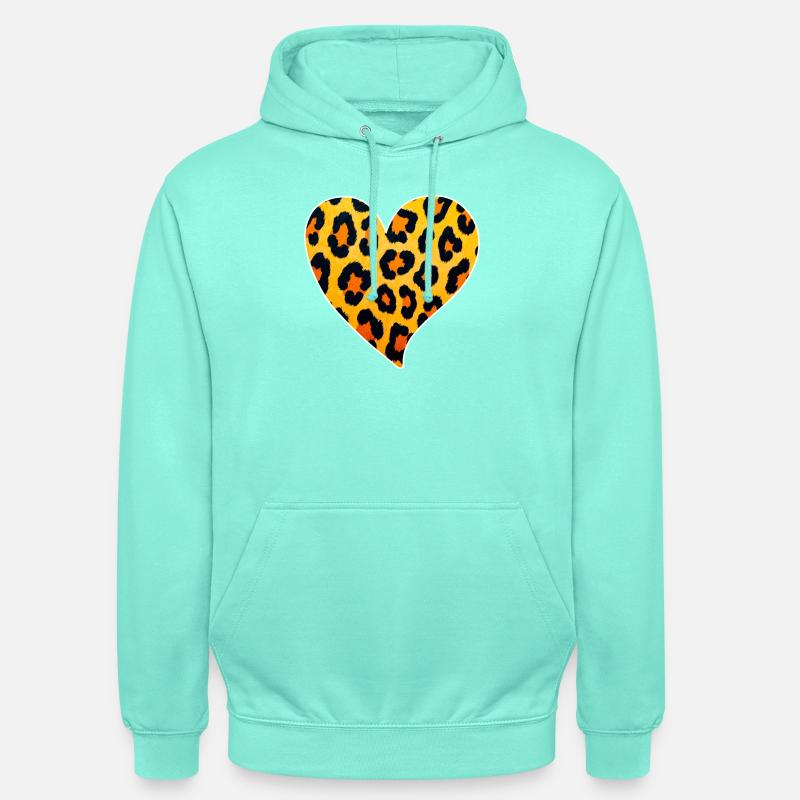 Leopard Heart Pattern: Wild Temperament - Unisex Hoodie - mint