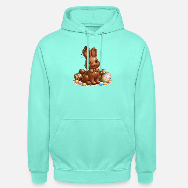 Chocolat avec des œufs de Pâques - Sweat-shirt à capuche unisexe - menthe