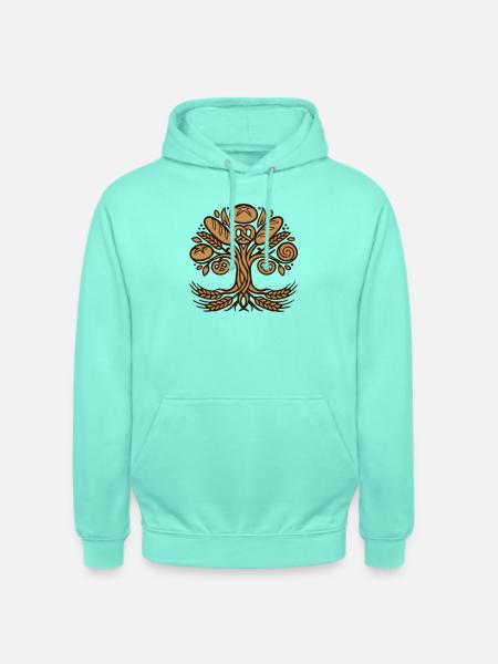 Tree of Life Pretzel Bread Logo - Unisex Hoodie - mint