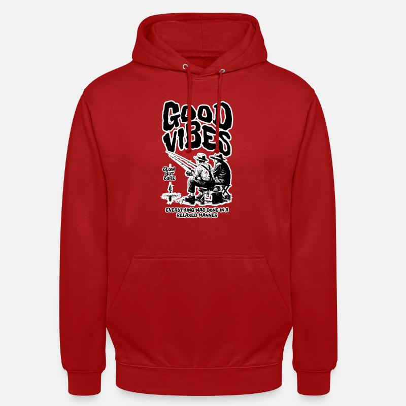 Pêche : Ondes positives - Sweat-shirt à capuche unisexe - rouge