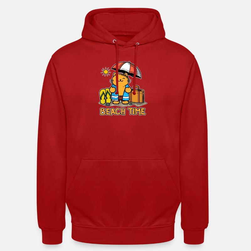 Temps de plage 1 - Sweat-shirt à capuche unisexe - rouge