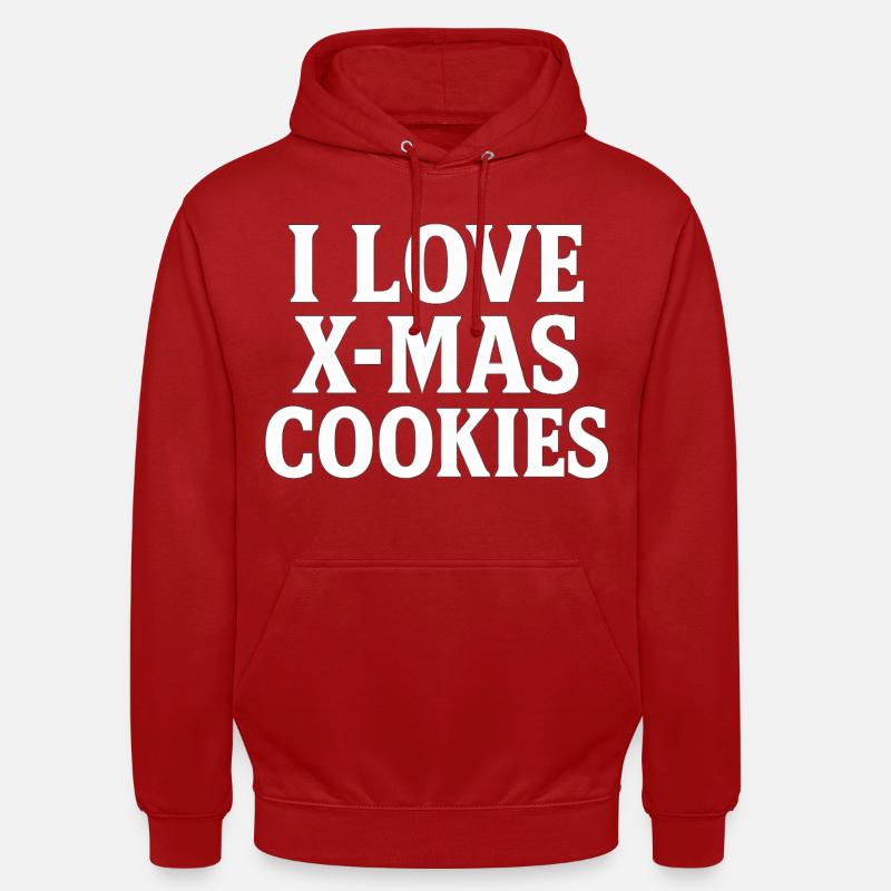 J’adore les biscuits de Noël - Sweat-shirt à capuche unisexe - rouge