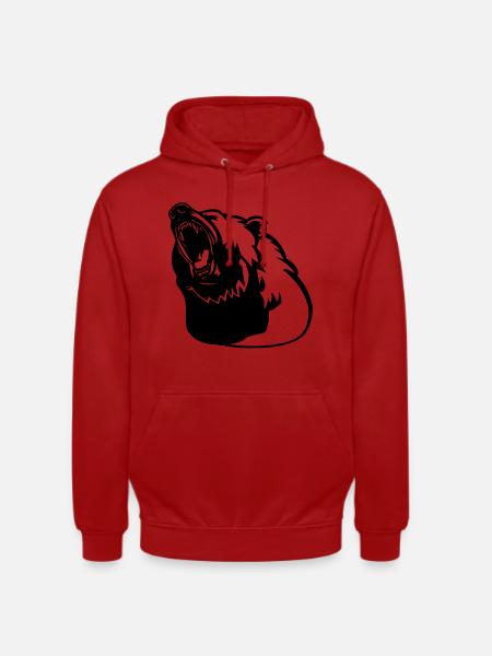 Das Erwachen des Schwarzbären - Unisex Hoodie - Rot