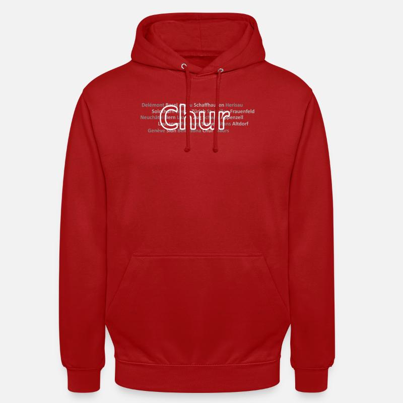 Schweizer Städte Chur - Unisex Hoodie - Rot