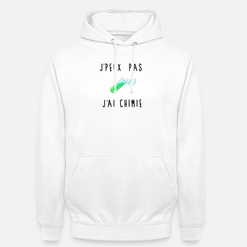 J'peux Pas J'ai Chimie Éprouvette - Sweat-shirt à capuche unisexe - blanc
