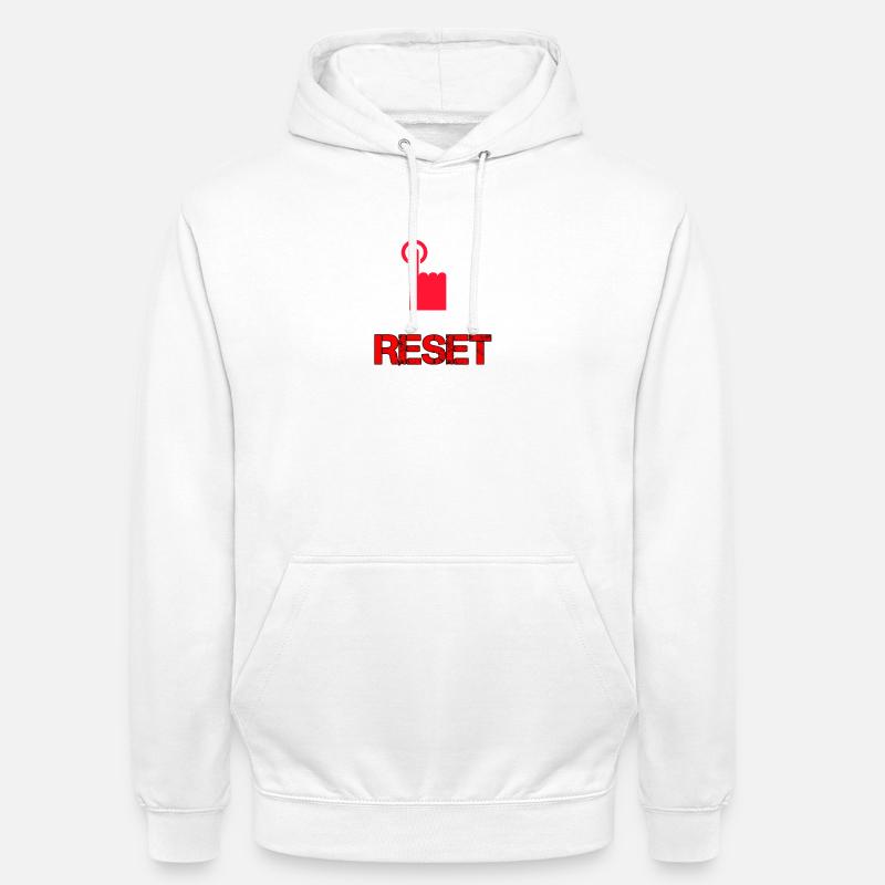 Bouton de redémarrage - Sweat-shirt à capuche unisexe - blanc
