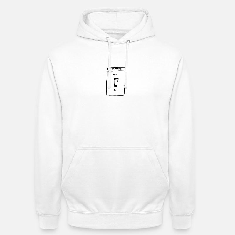 Interrupteur d'éclairage Emotion On Off - Sweat-shirt à capuche unisexe - blanc