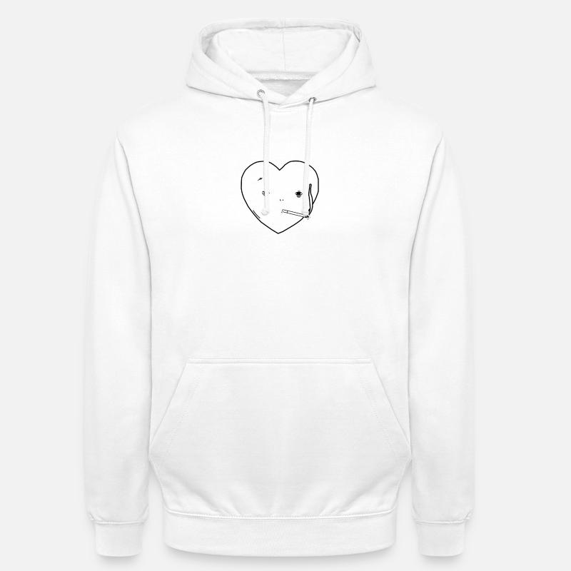 Rauchen Zigarette Herz Liebe - Unisex Hoodie - Weiß