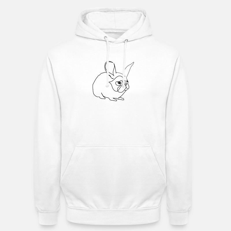 Hase oder Mops - Unisex Hoodie - Weiß
