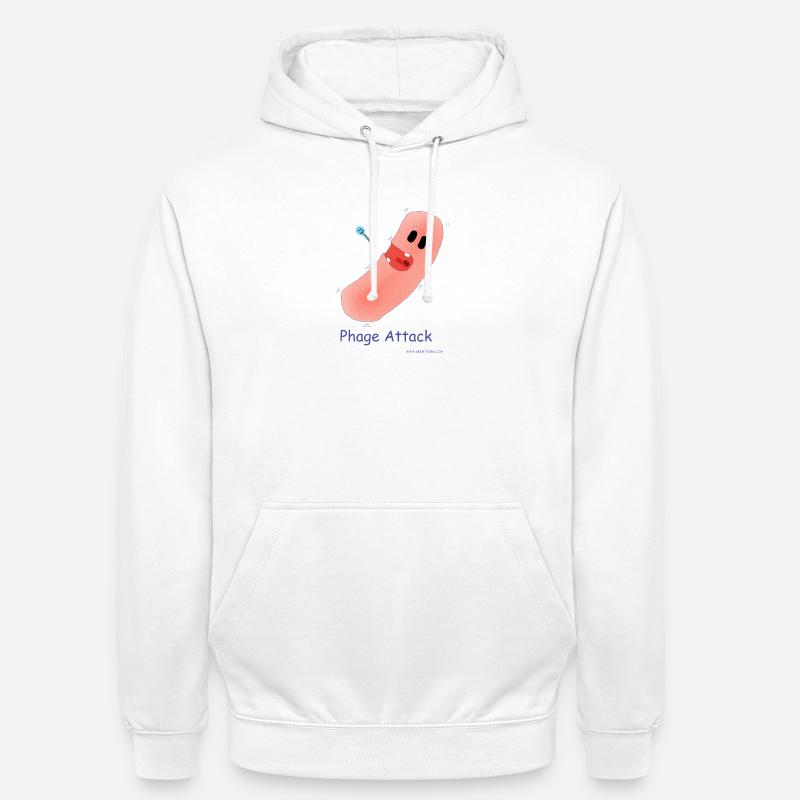 Phage Attack - Bakterium & Bakteriophage - Unisex Hoodie - Weiß