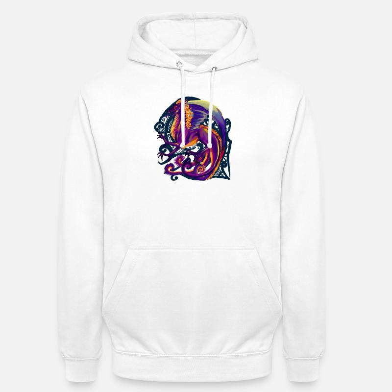 dragon - Sweat-shirt à capuche unisexe - blanc