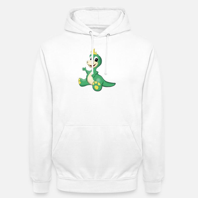 sitzender süßer Dino - Unisex Hoodie - Weiß
