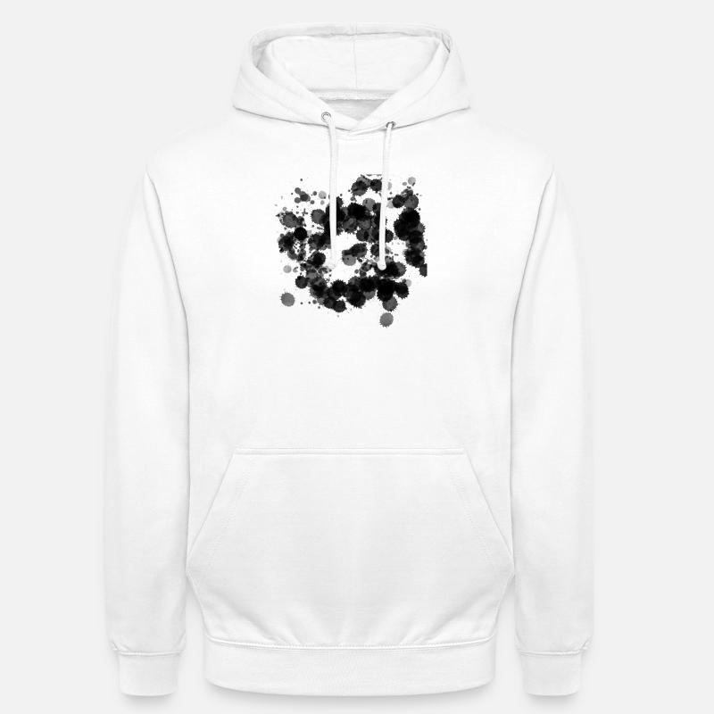 Taches de couleur abstraites – Noir et élégant - Sweat-shirt à capuche unisexe - blanc