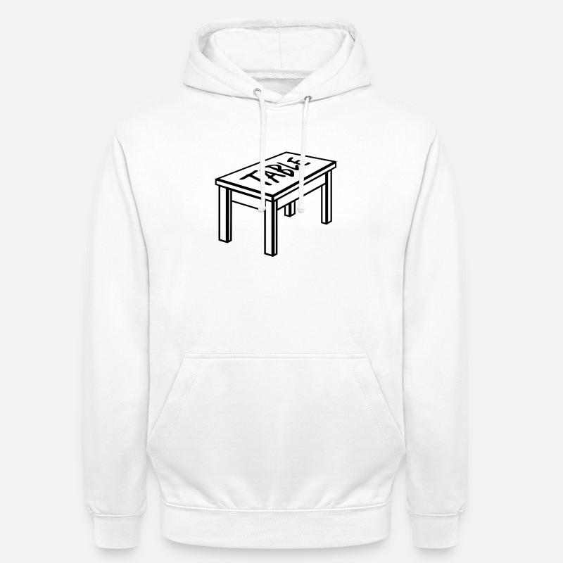 Menuisier Table à manger Bureau Meubles - Sweat-shirt à capuche unisexe - blanc