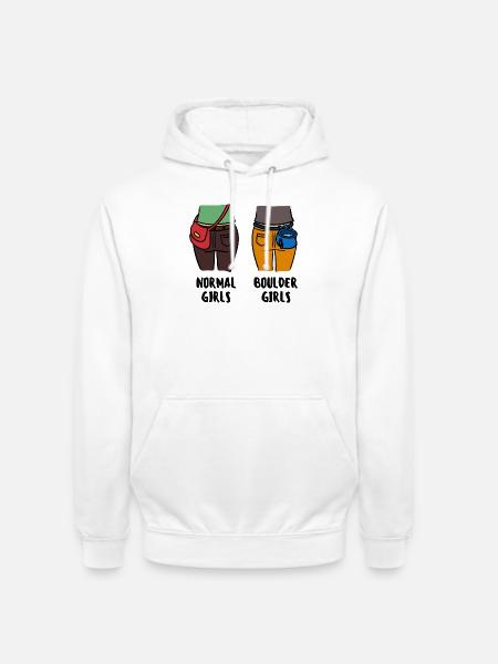 Boulder Boulderer Climbing Mountaineering Funny - Unisex Hoodie - white
