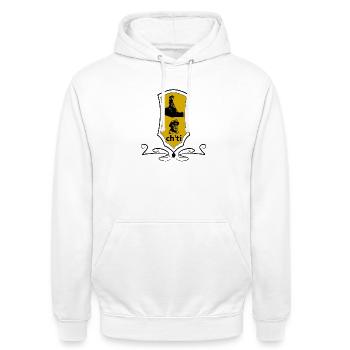 ch'ti Wappen - Unisex Hoodie - Weiß - Vorne - AI Model Male 185 dark (185cm) & AI Model Female 172 dark (172cm)