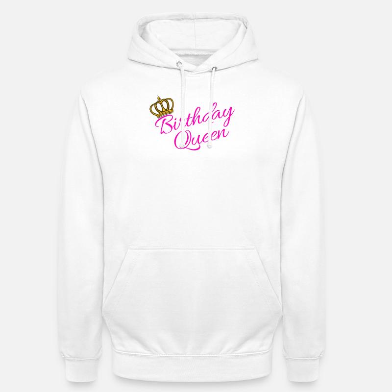 Déclaration d'anniversaire de partenaire reine drôle - Sweat-shirt à capuche unisexe - blanc