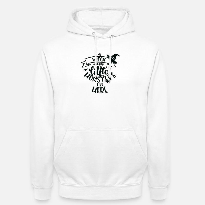 Chapeau de sorcière en rotation - Sweat-shirt à capuche unisexe - blanc