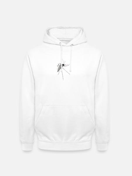 Szczegółowa ilustracja komara - Bluza z kapturem typu unisex - biały