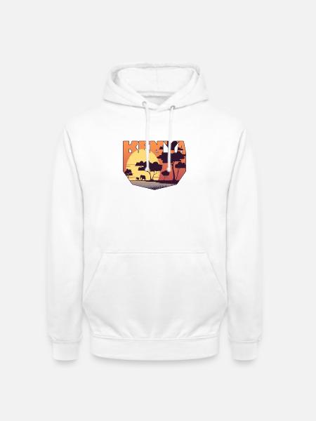 Kenya design with landscape / gift - Unisex Hoodie - white