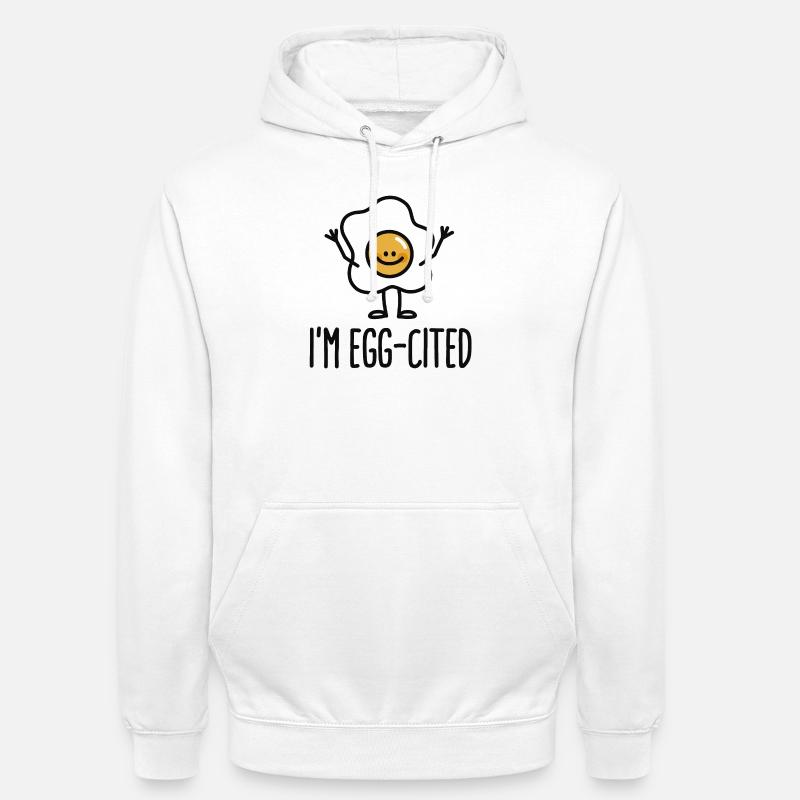 I'm EGG-cited - Sweat-shirt à capuche unisexe - blanc