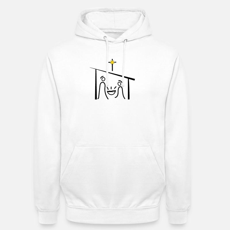 Presepe, Gesù, Natale, Avvento - Felpa con cappuccio unisex - bianco
