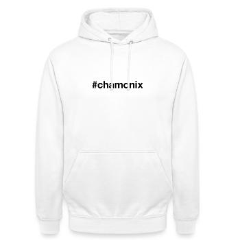 CHAMONIX France Frankreich - Sweat-shirt à capuche unisexe - blanc - Devant - AI Model Male 185 dark (185cm) & AI Model Female 172 dark (172cm)