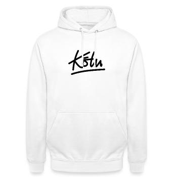 Cologne - écriture - Sweat-shirt à capuche unisexe - blanc - Devant - AI Model Male 185 dark (185cm) & AI Model Female 172 dark (172cm)