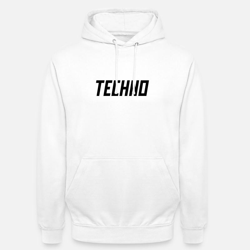TECHNO Party Rave Techno 90s 90s - Bluza z kapturem typu unisex - biały